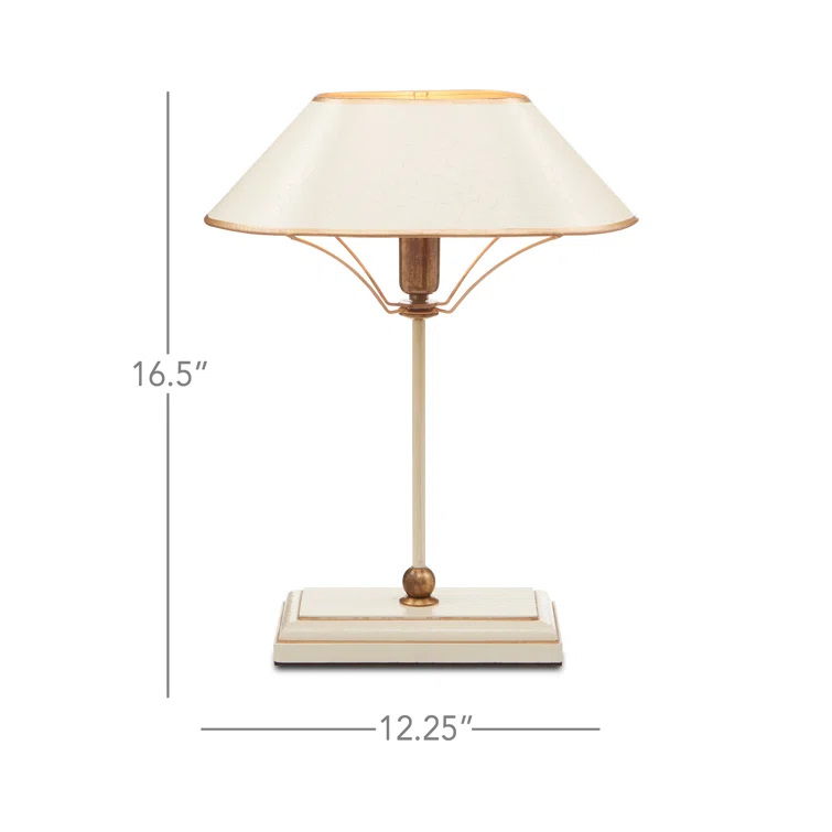 Daphne Ivory and Antique Brass Cordless Table Lamp