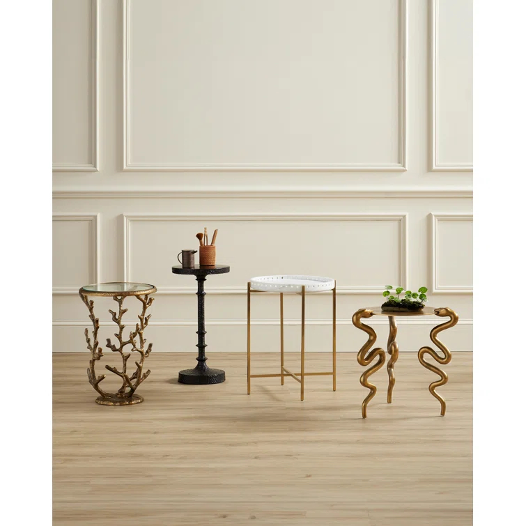 Gallo Round Black and Bronze Accent Table