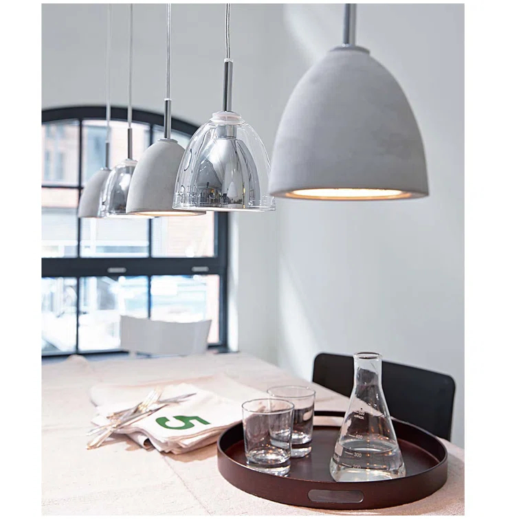Extra Small White Concrete Pendant Light