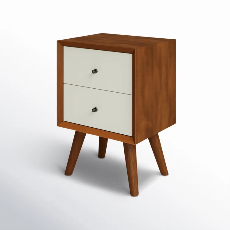 Williams 2 - Drawer Nightstand in Acorn/White