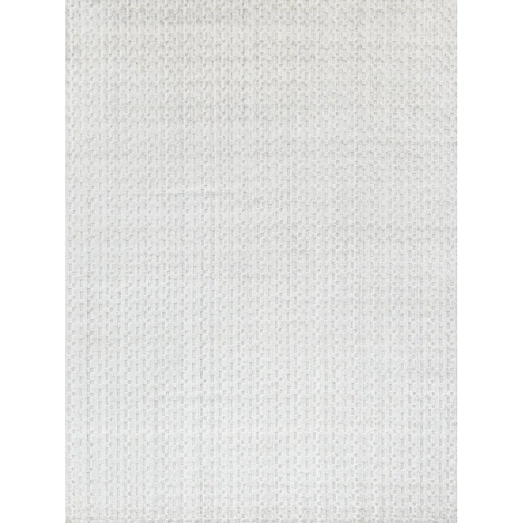 Monroe Silk Geometric Hand-Loomed Ivory Area Rug