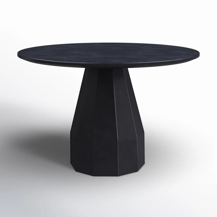Templo Black Concrete Round Outdoor Dining Table