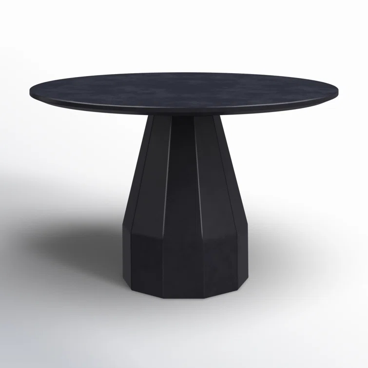 Templo Black Concrete Round Outdoor Dining Table