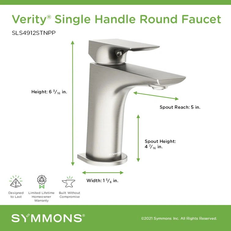Verity Single Handle Bathroom Faucet with Push Pop Drain