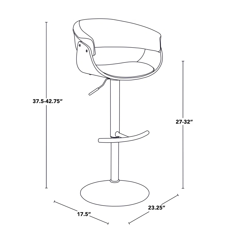 Vintage Mod Adjustable Barstool - Set Of 3