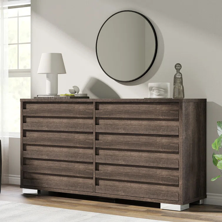 Louby 6 Drawers Dresser For Bedroom, 54" Wide Chest Of Drawers
