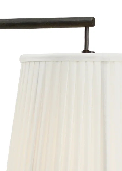 Charlotte Weathered Bronze Tripod Floor Lamp with White Pleated Shade