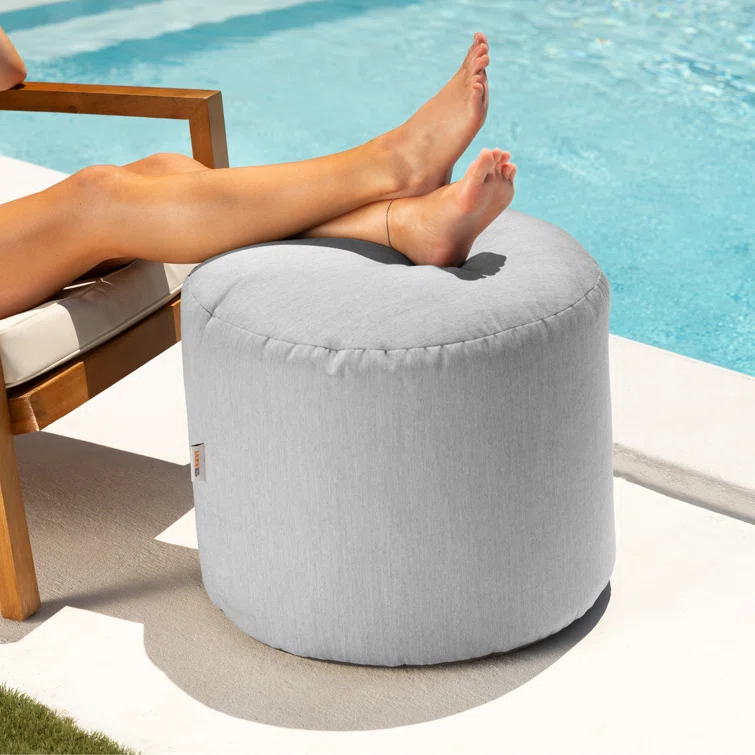 Damato Round Outdoor Pouf Ottoman