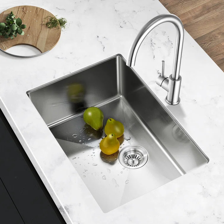 27" L x 18" W Handmade Single Bowl Under Mount Kitchen Sink 304 Stainless Steel