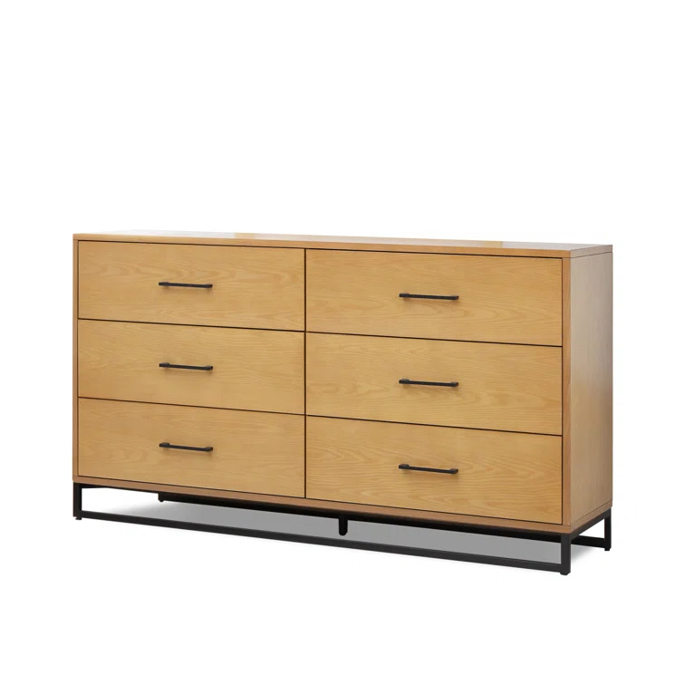 Clara 6 Drawer Dresser In Light Oak