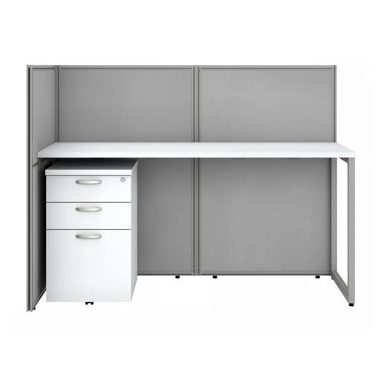 Bush Business Furniture Easy Office Rectangle 2 Person Cubicle with Cable Management