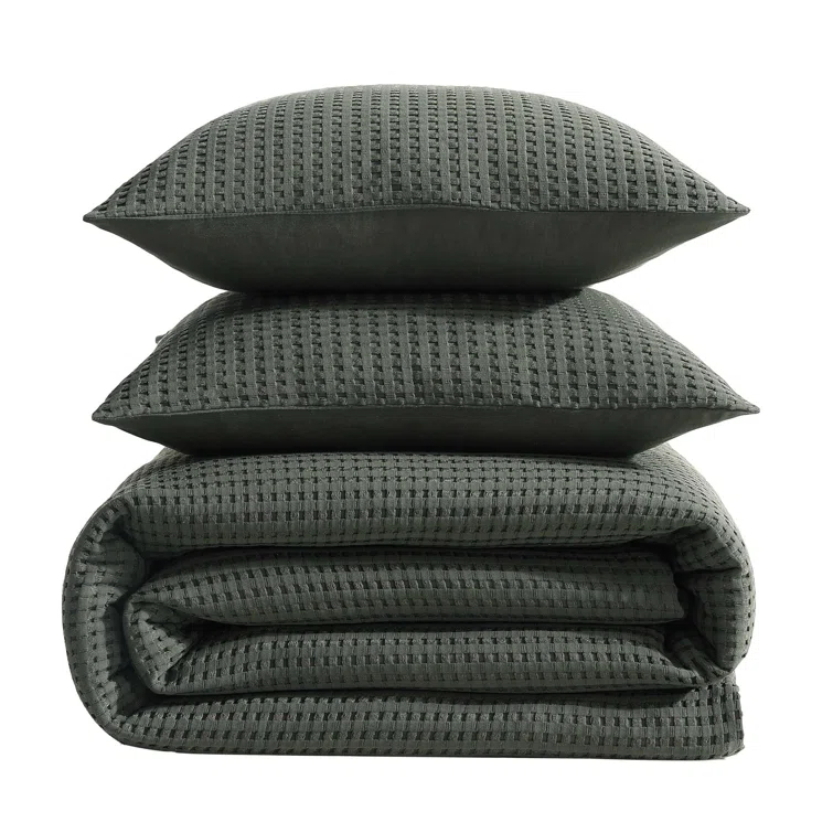 Kenneth Cole Solid Waffle Reversible Comforter Set