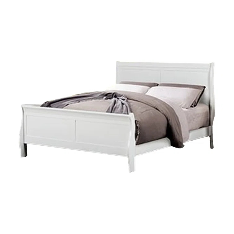 Ryla Bed, Sleigh Panel Headboard, Classic Solid Wood