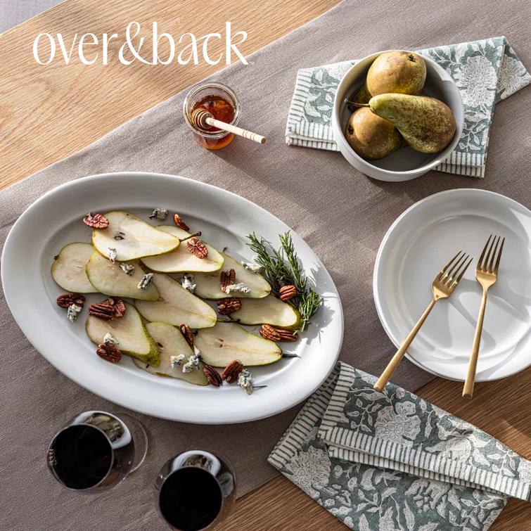 over&back Washed 100% Linen Table Runner - Machine Washable