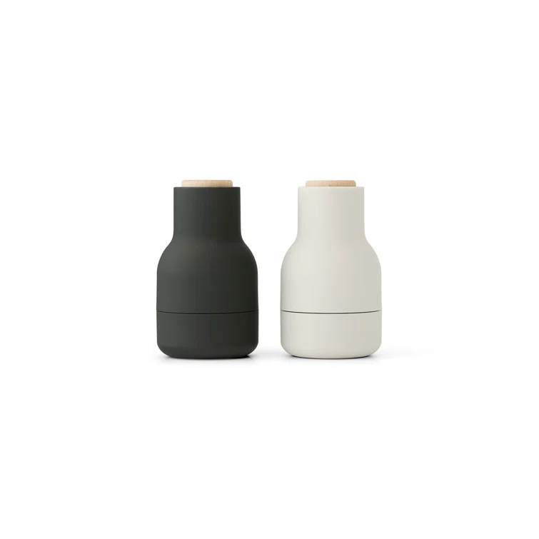 Small Ash and Carbon Beech Bottle Grinders Set