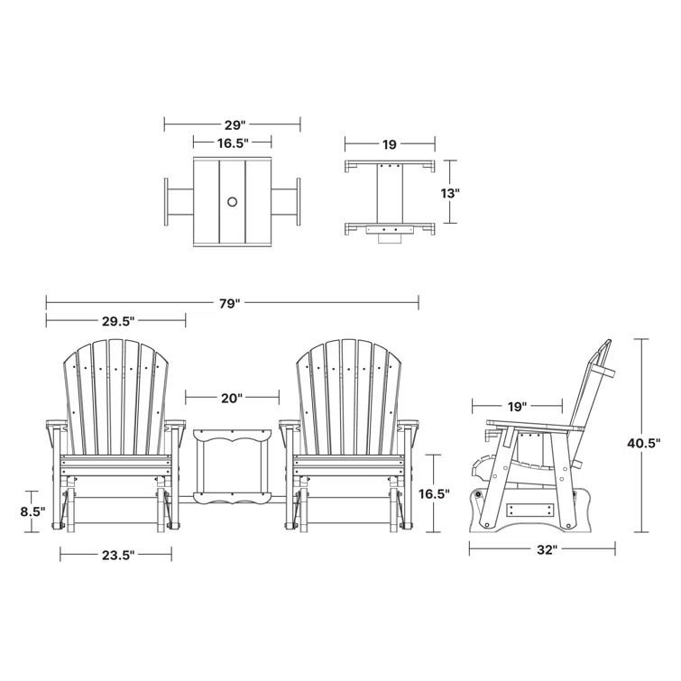 Heritage Double Rock-A-Tee Glider Set