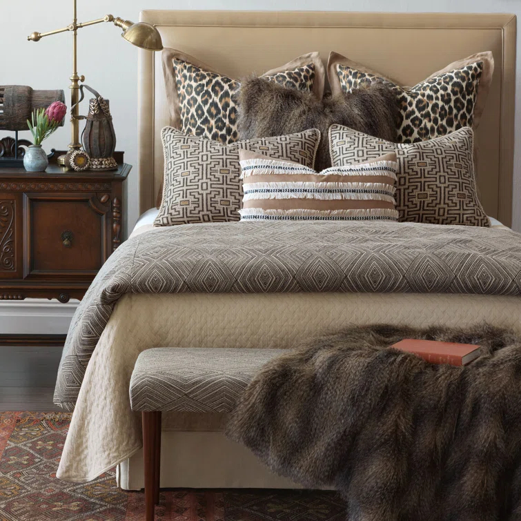 Eastern Accents Naya Beige Cotton Blend Eclectic Duvet Cover Set