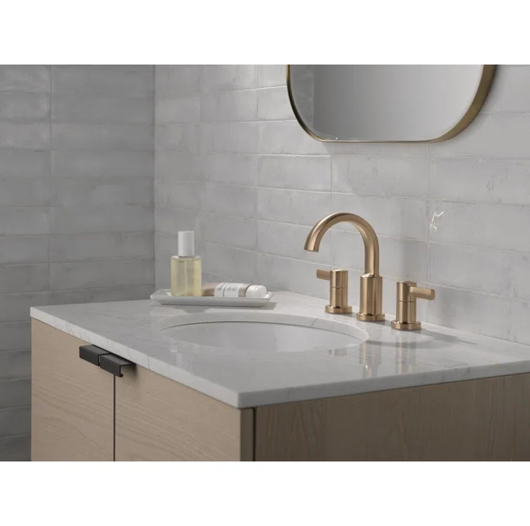 Albion Widespread Bathroom Faucet 3 Hole, 2-handle Bathroom Sink Faucet with Drain Assembly