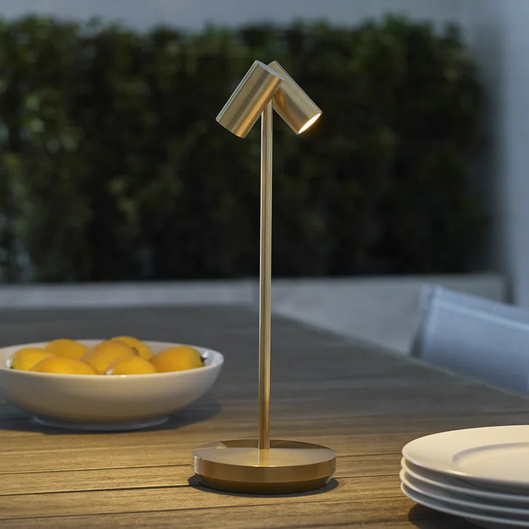 Natural Brass Adjustable Cordless Outdoor Table Lamp