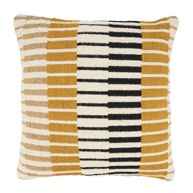 Dynamic Stripe Geometry Down Filled Throw Pillow