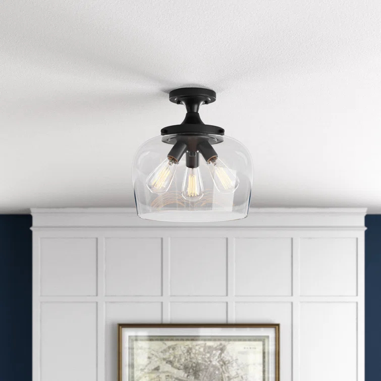 Three Posts™ Cromkill Glass Semi Flush Mount