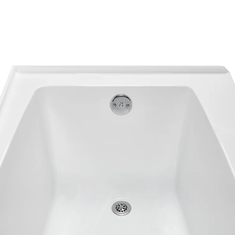 Streamline 60 in. x 30 in. Acrylic Right-Hand Drain Alcove Bathtub in Glossy White With External Drain