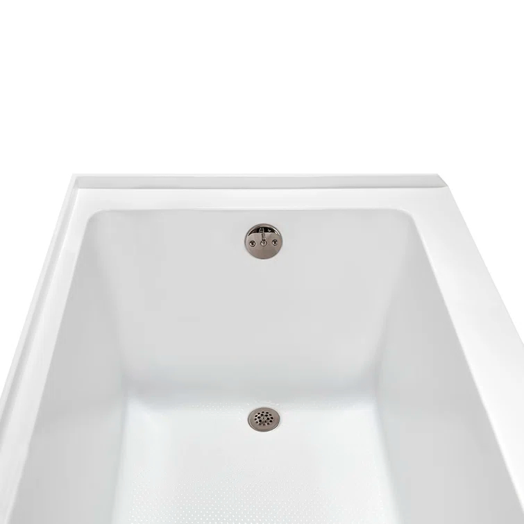 Streamline Bath Streamline 60 in. x 32 in. Acrylic Right-Hand Drain Alcove Bathtub in Glossy White With External Drain NAL-5580-BNK