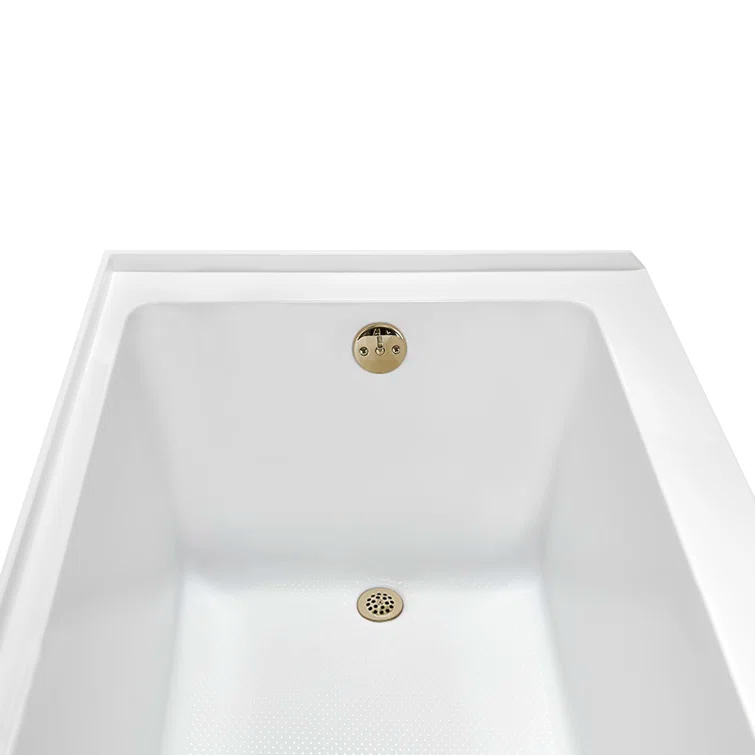 Streamline 66 in. x 32 in. Acrylic Right-Hand Drain Alcove Bathtub in Glossy White With External Drain