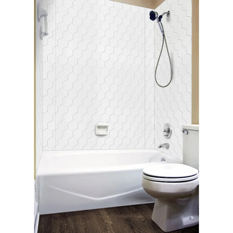 Hex Tile - Mirroflex - Tub and Shower Wall Panel