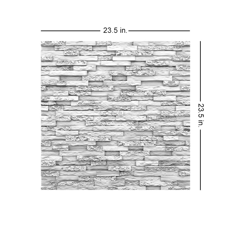 Stone 23.5" x 23.5" Seamless Glue-up 3D Wall Panels