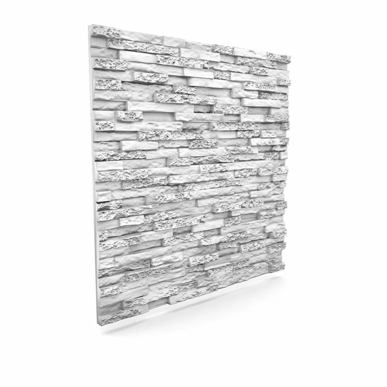 Stone 23.5" x 23.5" Seamless Glue-up 3D Wall Panels