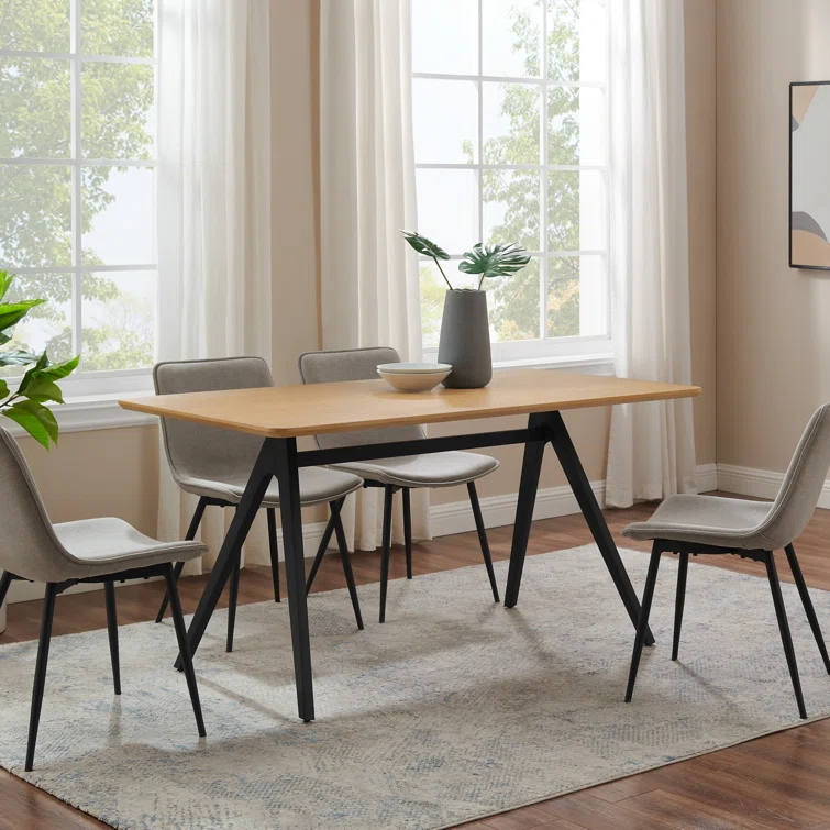 Faijal Ash Metal Base Dining Table