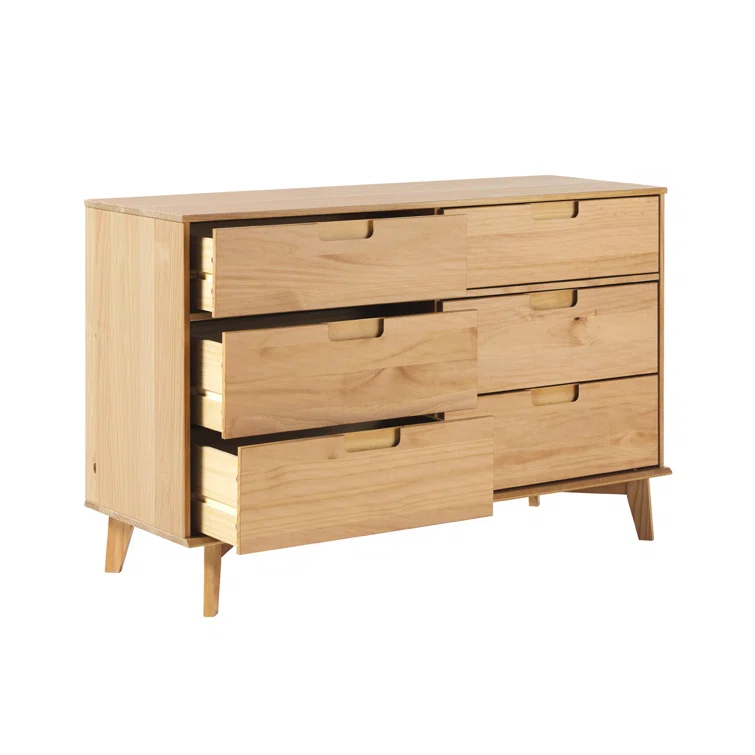 Yarber 6 Drawer Solid Wood Double Dresser