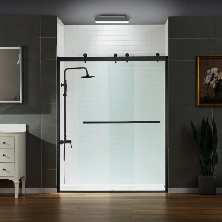56-60" W x 76" H Double Sliding Frameless Shower Door with 3/8 in. Clear Glass