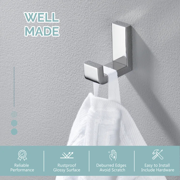 Stainless Steel Bathroom Wall Mounting Robe Hook
