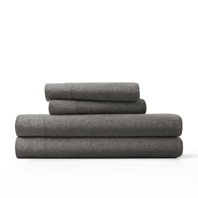 4 Piece 100% Cotton Jersey Knit Sheet Sets
