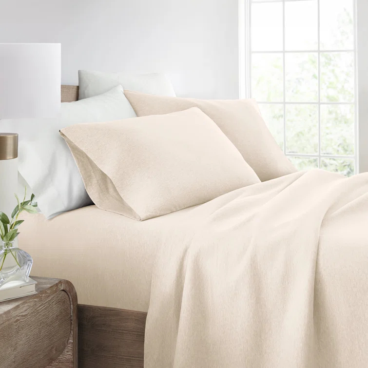 4 Piece 100% Cotton Jersey Knit Sheet Sets