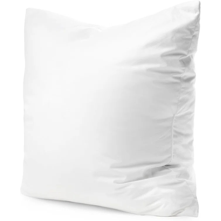 Square White Throw Pillow Insert 2 Pack - 100% Cotton Cover, Microfiber Down Alternative Fill, Multiple Sizes (Set of 2)