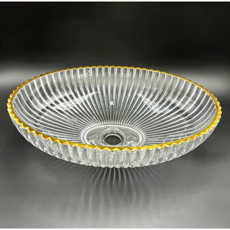 Majestic 21" Glass Oval Vessel Bathroom Sink