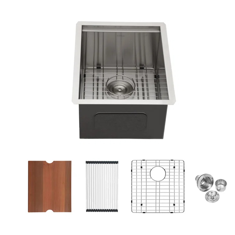 15'' L Undermount Single Bowl Stainless Steel Kitchen Sink