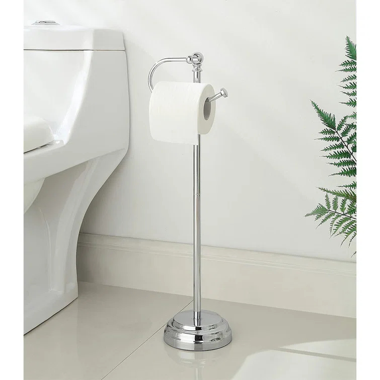 Bathroom Free Standing Toilet Paper Roll Holder Stand