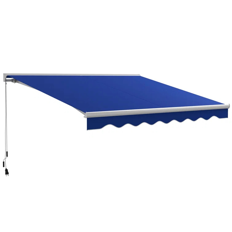 Outsunny Polyester Cover Retractable Patio Awning