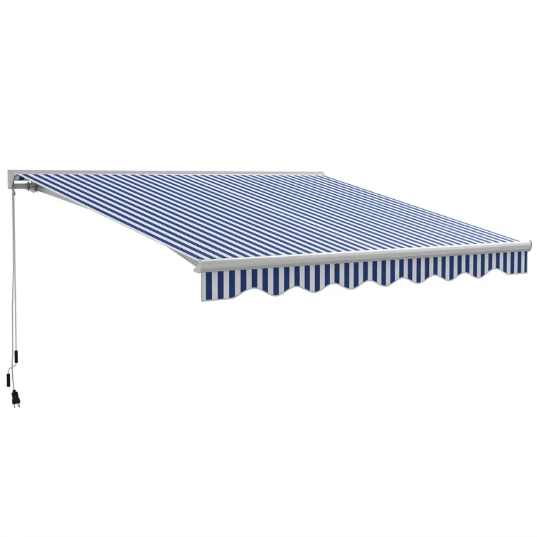 Outsunny Polyester Cover Retractable Patio Awning