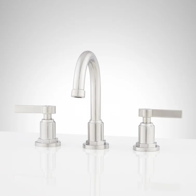 Greyfield 1.2 GPM Widespread Bathroom Faucet with Metal Lever Handles and Pop-Up Drain Assembly