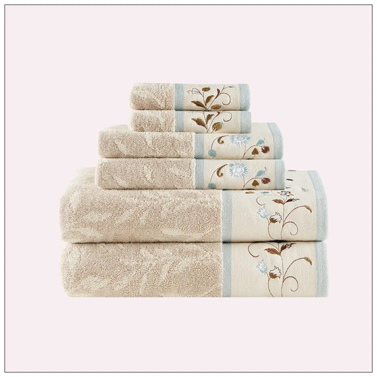 Madison Park Raheem Embroidered Cotton Jacquard Towel Set (Set of 6)