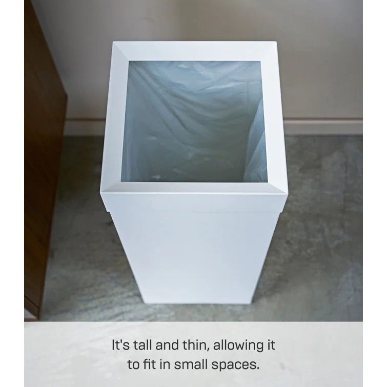 Tower Yamazaki Home Tall Trash Can 7.25 gallon Waste Basket With Handle For Kitchen Bathroom Office