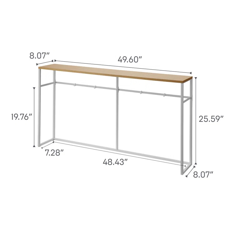 Yamazaki Home Long Console Table - Two Styles, Steel, Open, Holds 11 Lbs