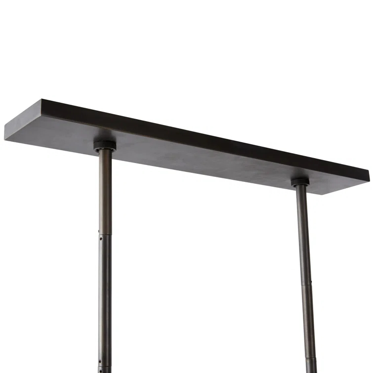 Erica 58'' Bronze and Opal Glass Linear Chandelier