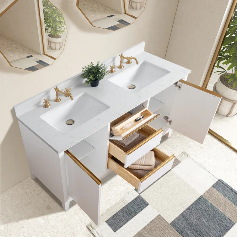 54 Double Bathroom Vanity with Top
