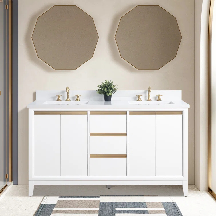 60 Double Bathroom Vanity with Top